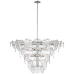 Loire Chandelier - Polished Nickel / Clear Strie