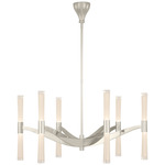 Brenta Chandelier - Polished Nickel / White