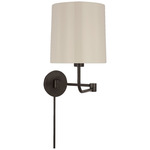 Go Lightly Swing-arm Plug-in Wall Sconce - China White / Bronze