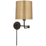 Go Lightly Swing-arm Plug-in Wall Sconce - Soft Brass / Bronze