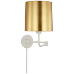 Go Lightly Swing-arm Plug-in Wall Sconce - Gild / China White