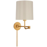 Go Lightly Swing-arm Plug-in Wall Sconce - China White / Gild