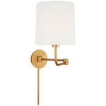 Go Lightly Swing-arm Plug-in Wall Sconce - Linen / Gild