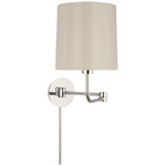 Go Lightly Swing-arm Plug-in Wall Sconce - China White / Polished Nickel