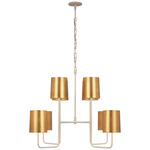 Go Lightly XL Chandelier - Gild / China White