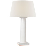 Colonne Balustrade Table Lamp - Glossy White Crackle / Linen