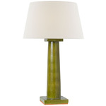 Colonne Balustrade Table Lamp - Moss Green / Linen