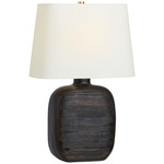Pemba Oval Table Lamp - Chimney Black / Linen