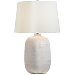 Pemba Table Lamp - Glossy White Crackle / Linen