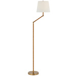 Basden Bridge Arm Floor Lamp - Antique Burnished Brass / Linen