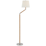 Basden Bridge Arm Floor Lamp - Polished Nickel / Linen