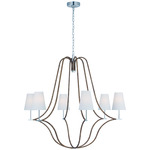 Biscayne Chandelier - Natural Rattan / Polished Nickel / Linen