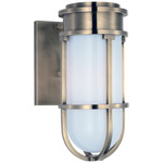 Gracie Bracket Outdoor Wall Sconce - Antique-Burnished Brass / White