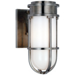 Gracie Bracket Outdoor Wall Sconce - Antique Nickel / White