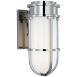 Gracie Bracket Outdoor Wall Sconce - Polished Nickel / White