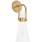 Larkin Conical Wall Sconce - Hand-Rubbed Antique Brass / Frost / Clear