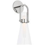 Larkin Conical Wall Sconce - Polished Nickel / Frost / Clear