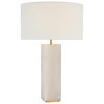 Matero Tall Table Lamp - Alabaster / Linen