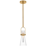 Larkin Conical Pendant - Hand Rubbed Antique Brass / Frost / Clear
