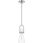 Larkin Conical Pendant - Polished Nickel / Frost / Clear