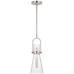 Larkin Conical Pendant - Polished Nickel / Frost / Clear