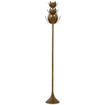 Alberto Torchiere Floor Lamp - Antique Bronze Leaf