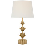 Alberto Triple Table Lamp - Antique Burnished Brass / Linen