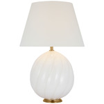 Talia Table Lamp - White / Linen