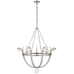 Alonzo Chandelier - Burnished Silver Leaf / Clear