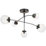 Prescott Convertible Chandelier - Bronze / Clear