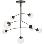 Prescott Convertible Chandelier - Bronze / Clear