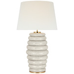 Phoebe Table Lamp - Antiqued White Ceramic / Linen