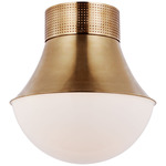 Precision Bulb Ceiling Flush Light - Antique Burnished Brass / White