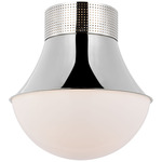 Precision Bulb Ceiling Flush Light - Polished Nickel / White