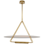 Teline Chandelier - Antique Burnished Brass / Matte White