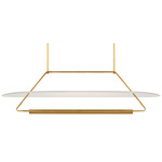 Teline Linear Chandelier - Antique Burnished Brass / Matte White