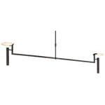 Melange Floating Disc Linear Chandelier - Bronze / Alabaster