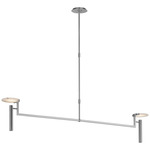 Melange Floating Disc Linear Chandelier - Polished Nickel / Alabaster