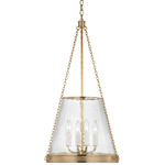 Reese Glass Pendant - Soft Brass / Clear