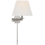 Olivier Swing-arm Plug-in Wall Sconce - Polished Nickel / Linen