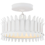 Leslie Semi Flush Ceiling Light - Plaster White / Frosted