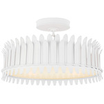 Leslie Semi Flush Ceiling Light - Plaster White / Frosted