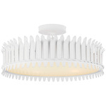Leslie Semi Flush Ceiling Light - Plaster White / Frosted