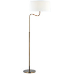 Canto Adjustable Floor Lamp - Hand-Rubbed Antique Brass / Linen