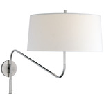 Canto Swing Arm Plug-in / Hardwired Wall Light - Polished Nickel / Linen