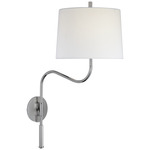 Canto Swing Arm Plug-in / Hardwired Wall Light - Polished Nickel / Linen