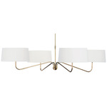 Canto Chandelier - Hand-Rubbed Antique Brass / Linen