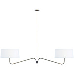 Canto Linear Chandelier - Hand-Rubbed Antique Brass / Linen