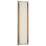 Penumbra Tall Wall Sconce - Hand-Rubbed Antique Brass / Linen