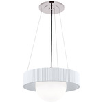 Arena Chandelier - Polished Nickel / Matte White / White